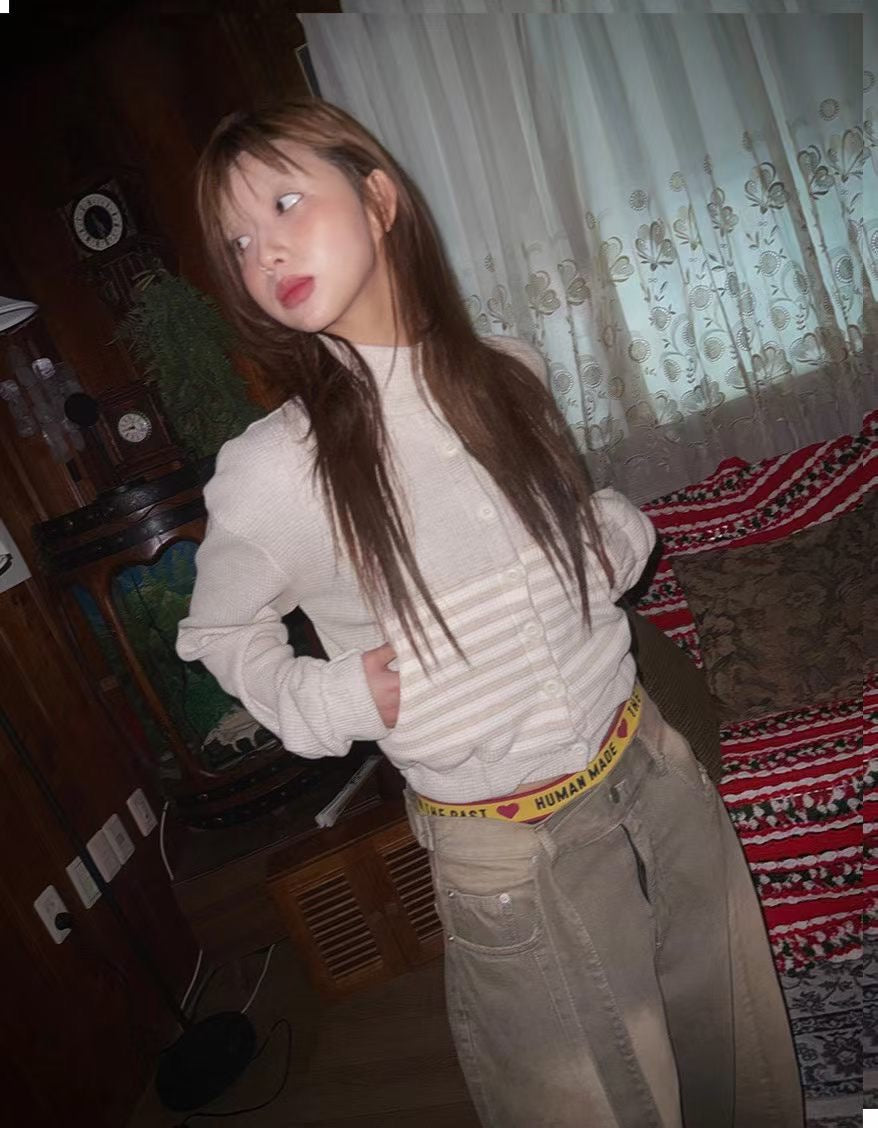 Lace-up washed Pants