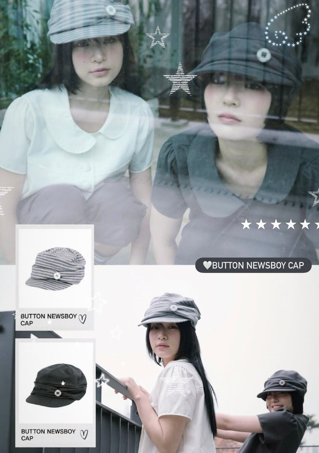 [BAUF]Button Newsboy Cap