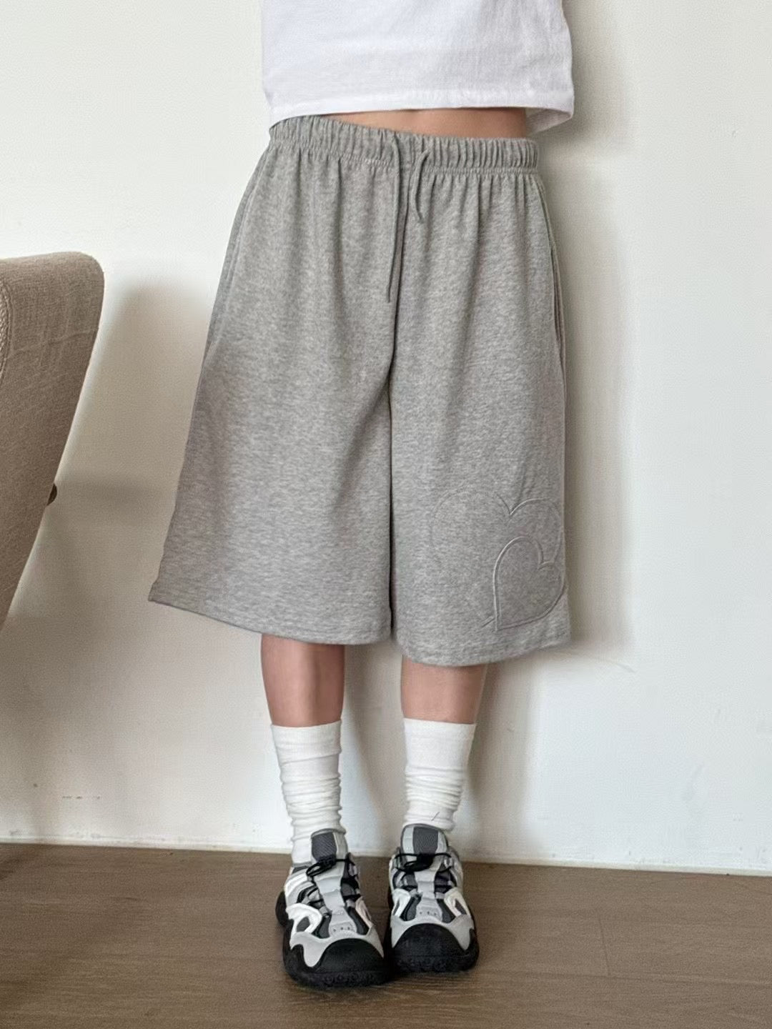 Heart-shaped cotton pants
