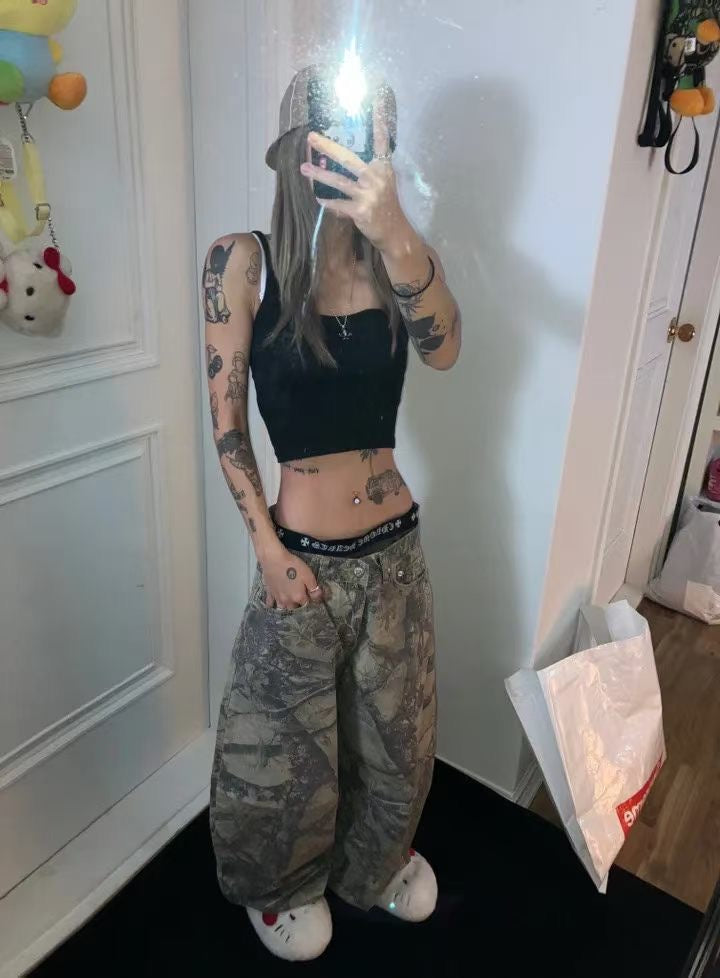 Camo spray-painted pants