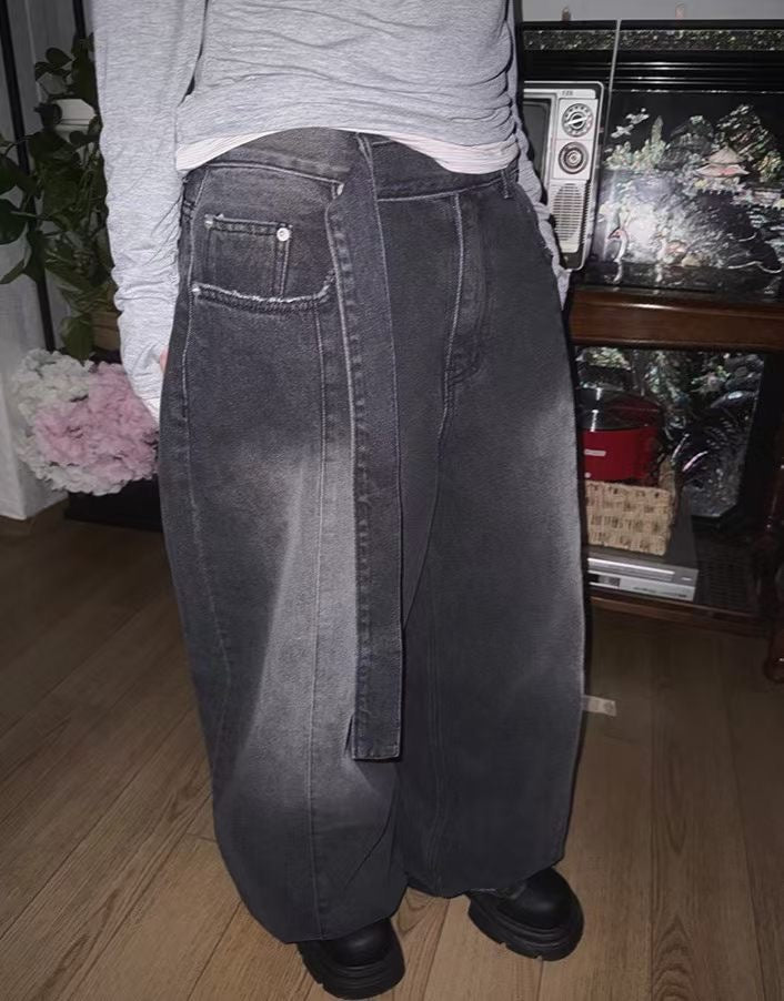Lace-up washed Pants