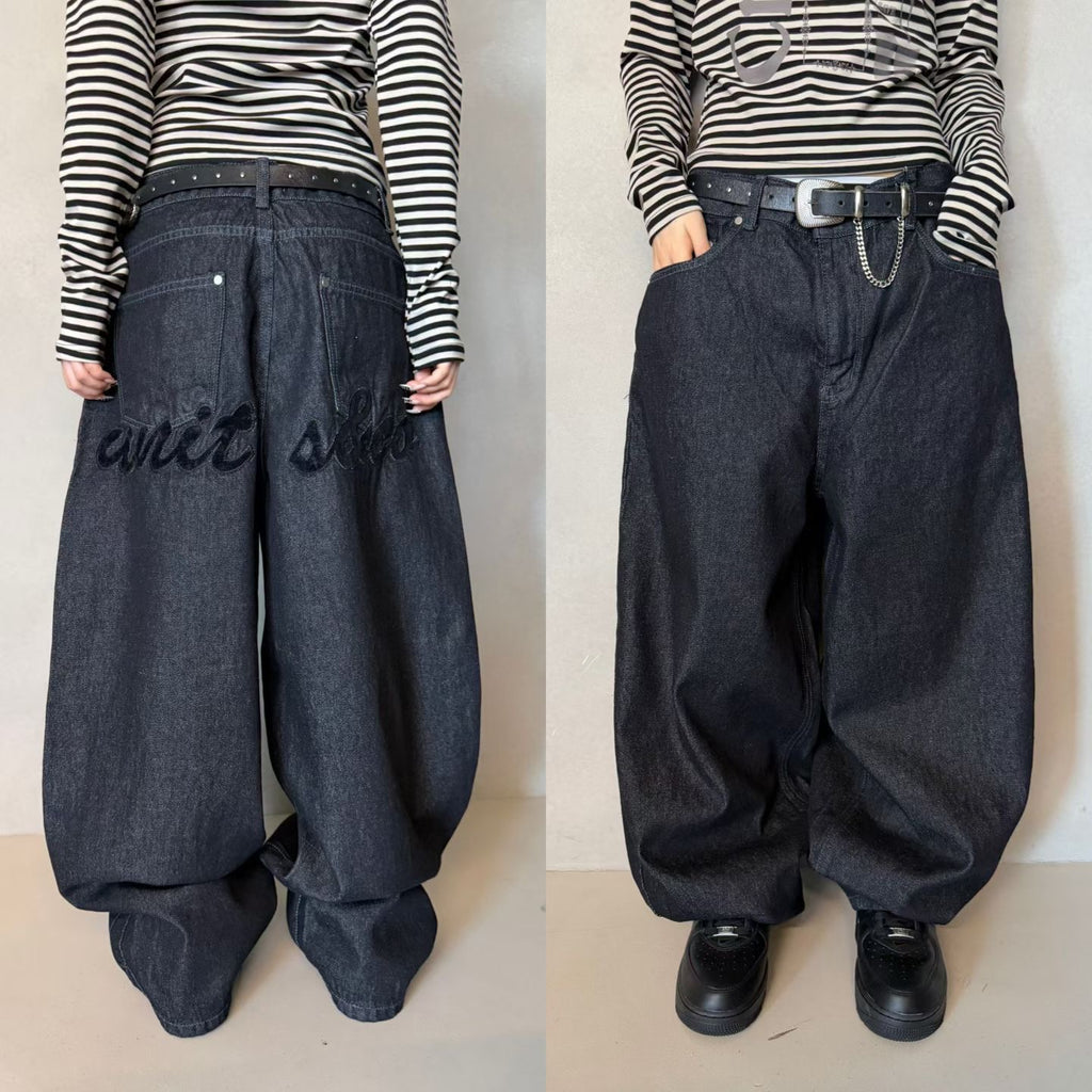 Flocked Letter Pants