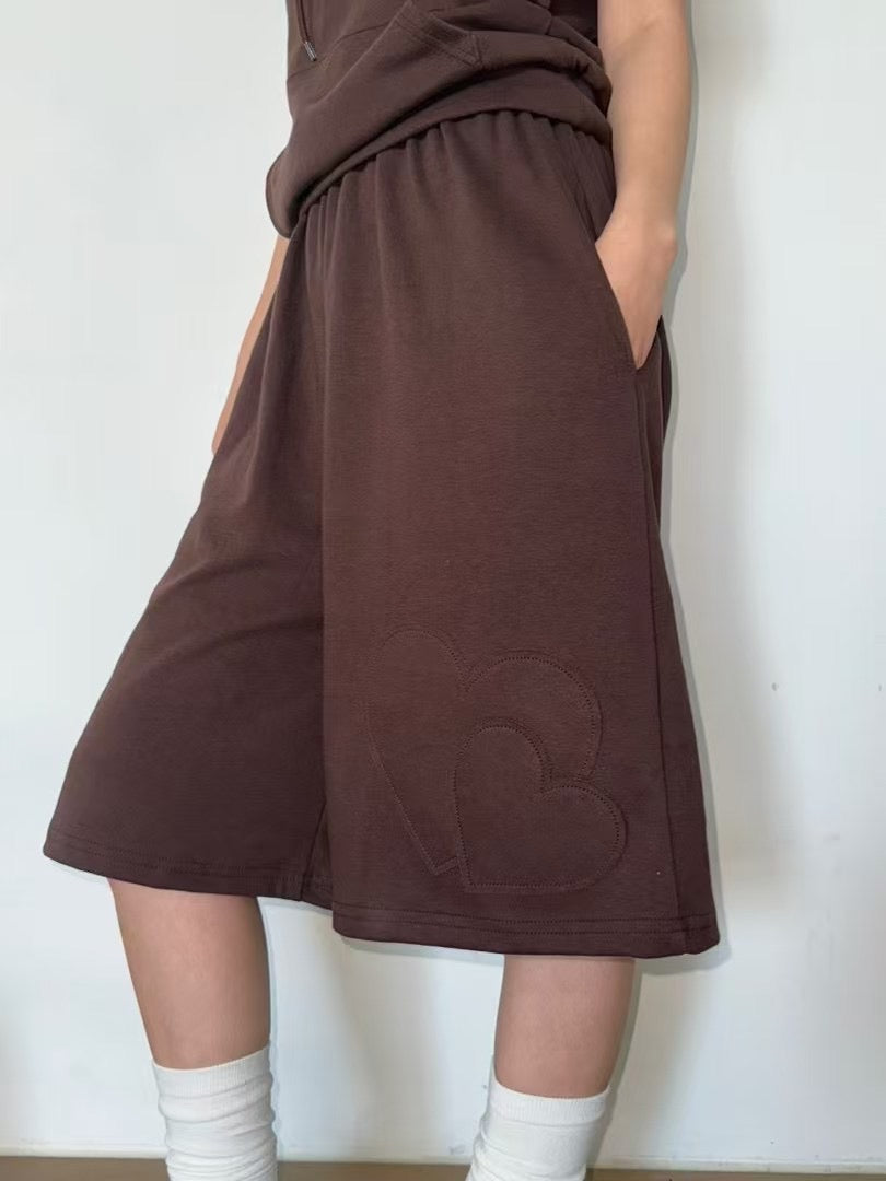 Heart-shaped cotton pants