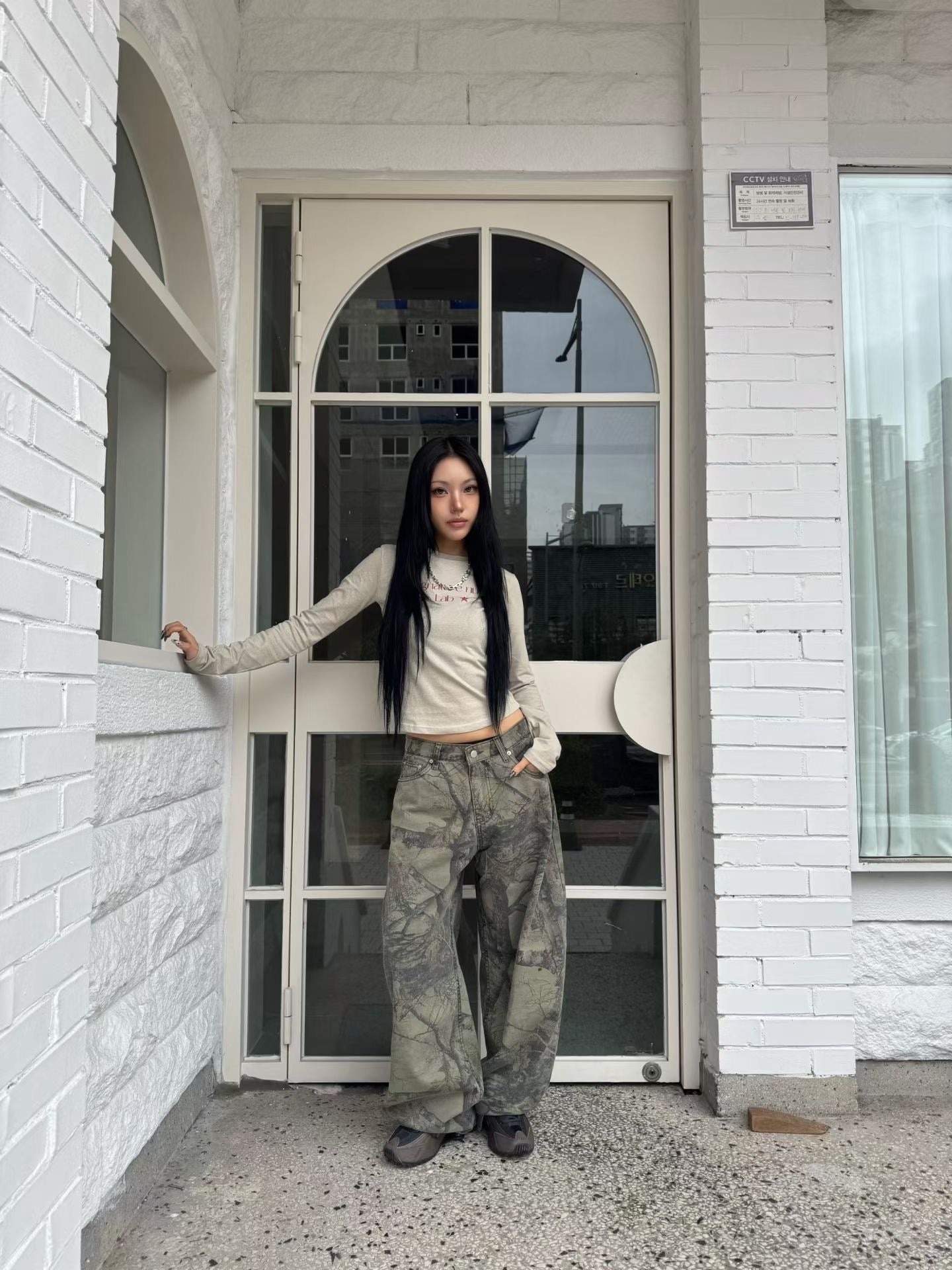 Camo spray-painted pants
