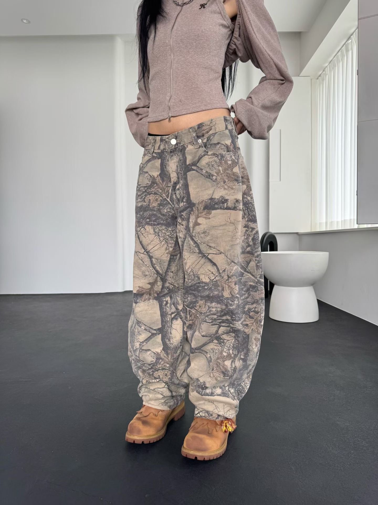 Camo spray-painted pants