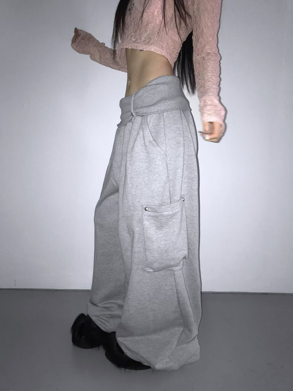 Folding Ring Studded Pants