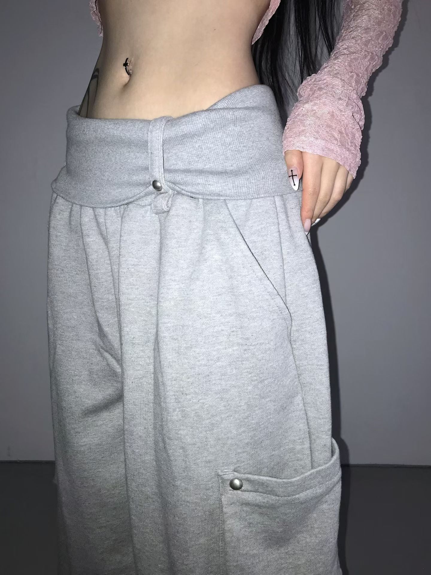 Folding Ring Studded Pants