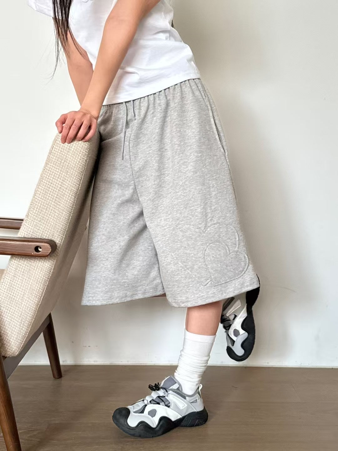 Heart-shaped cotton pants