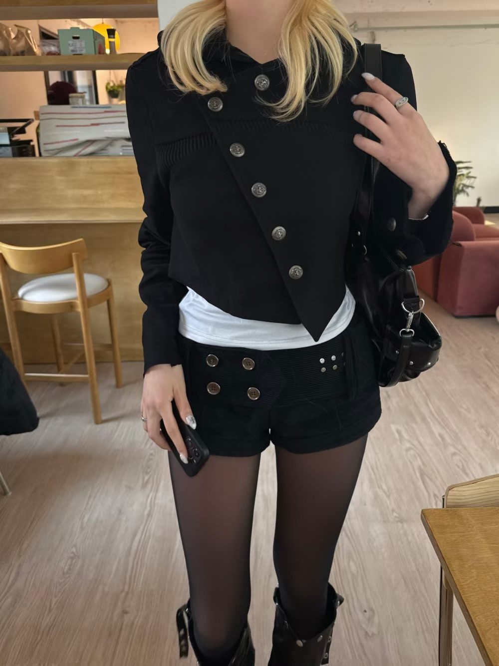 Diagonal Button Contrast Jacket SS