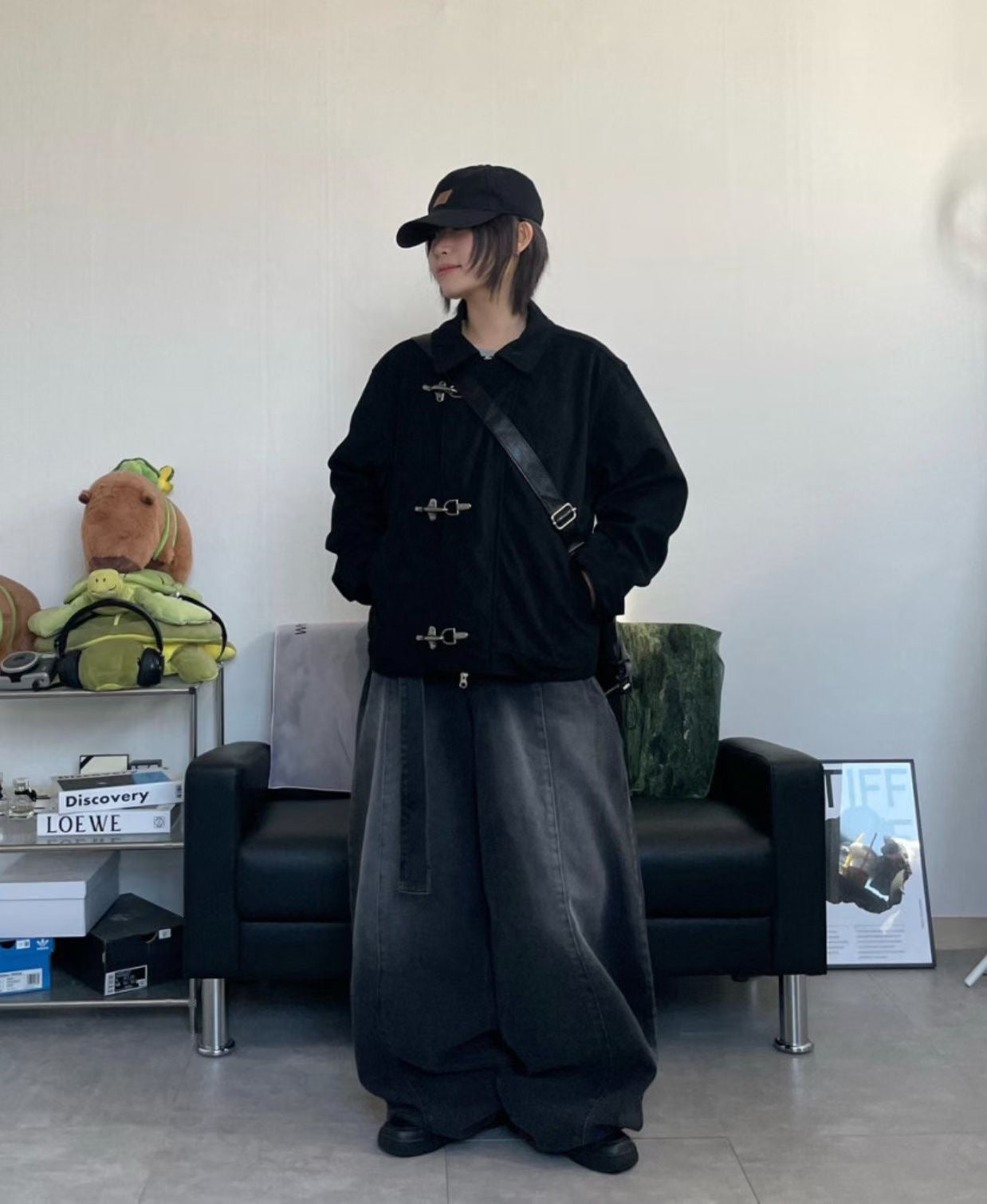 Lace-up washed Pants