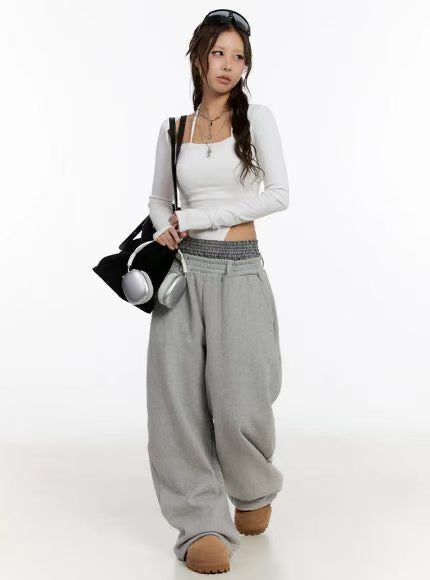 Butterfly-strap cotton pants