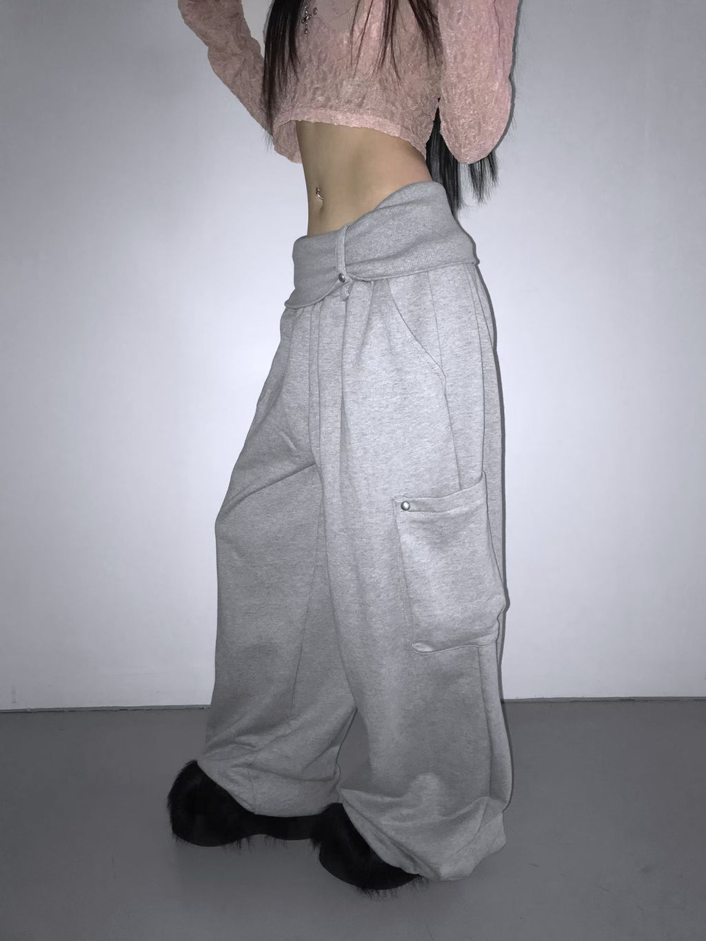 Folding Ring Studded Pants