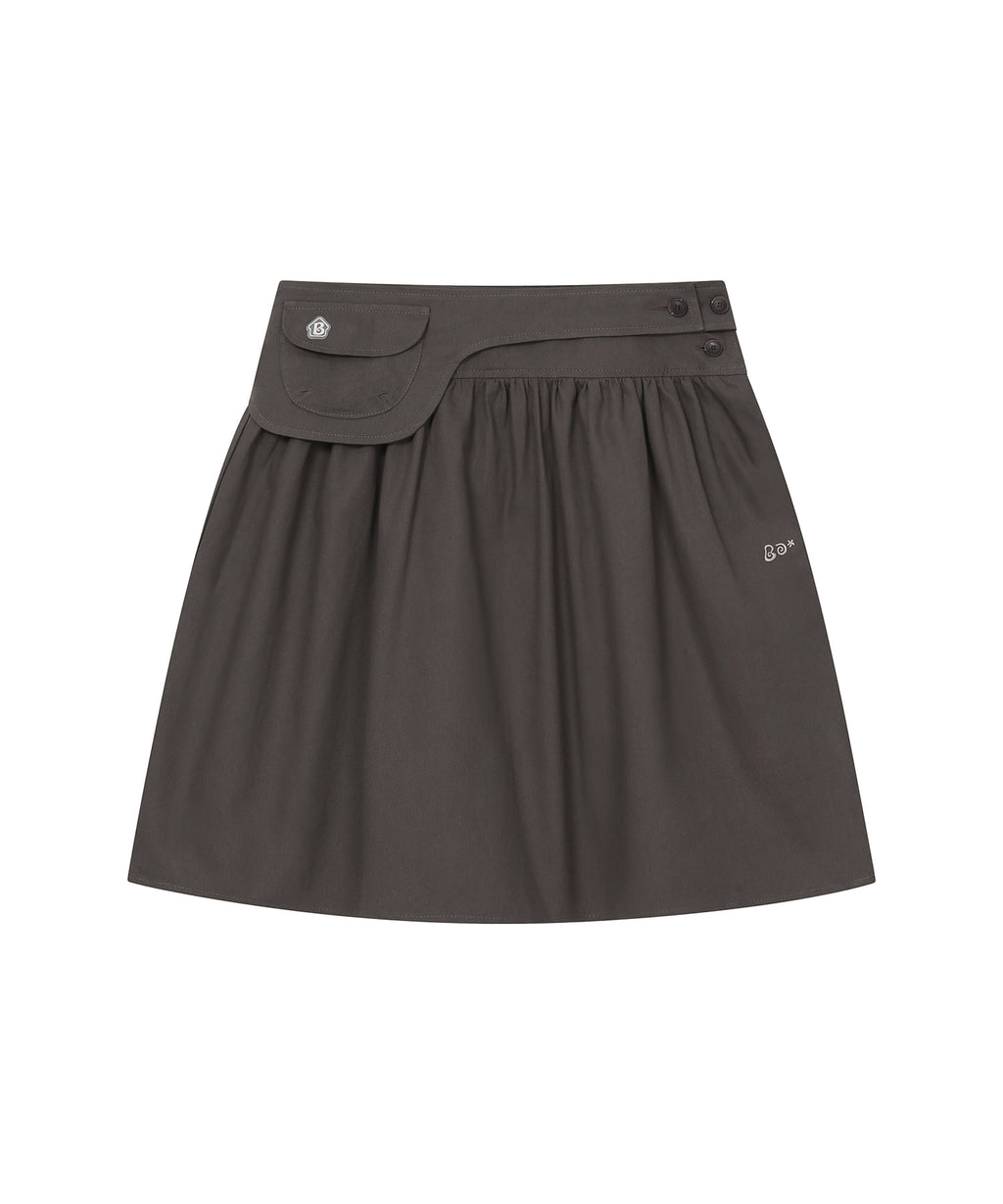 [BAUF]Belted midi skirt