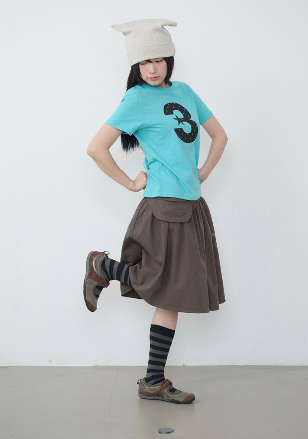 [BAUF]Belted midi skirt