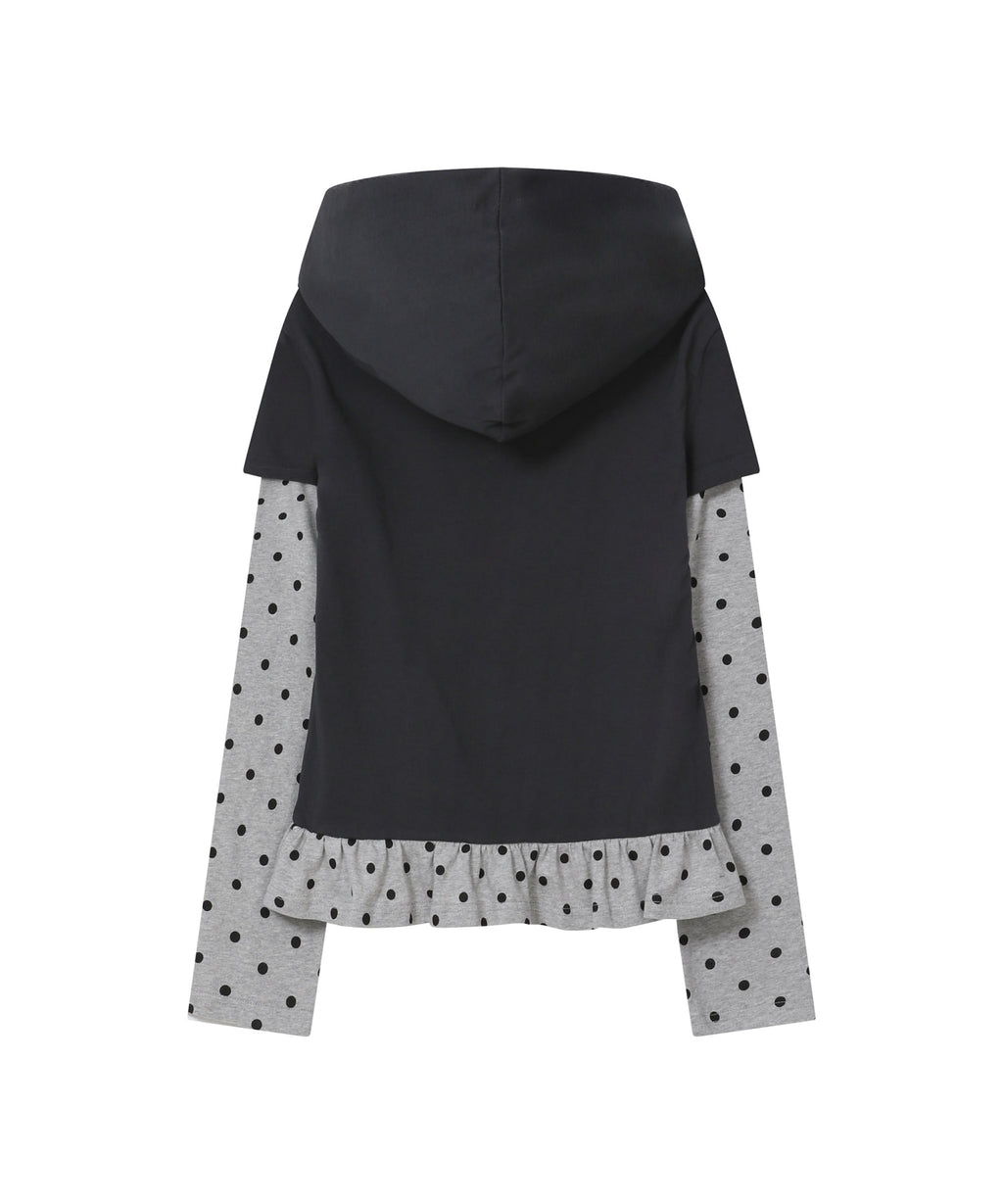 [BAUF]Angel Slim Fit Layered Hoodie