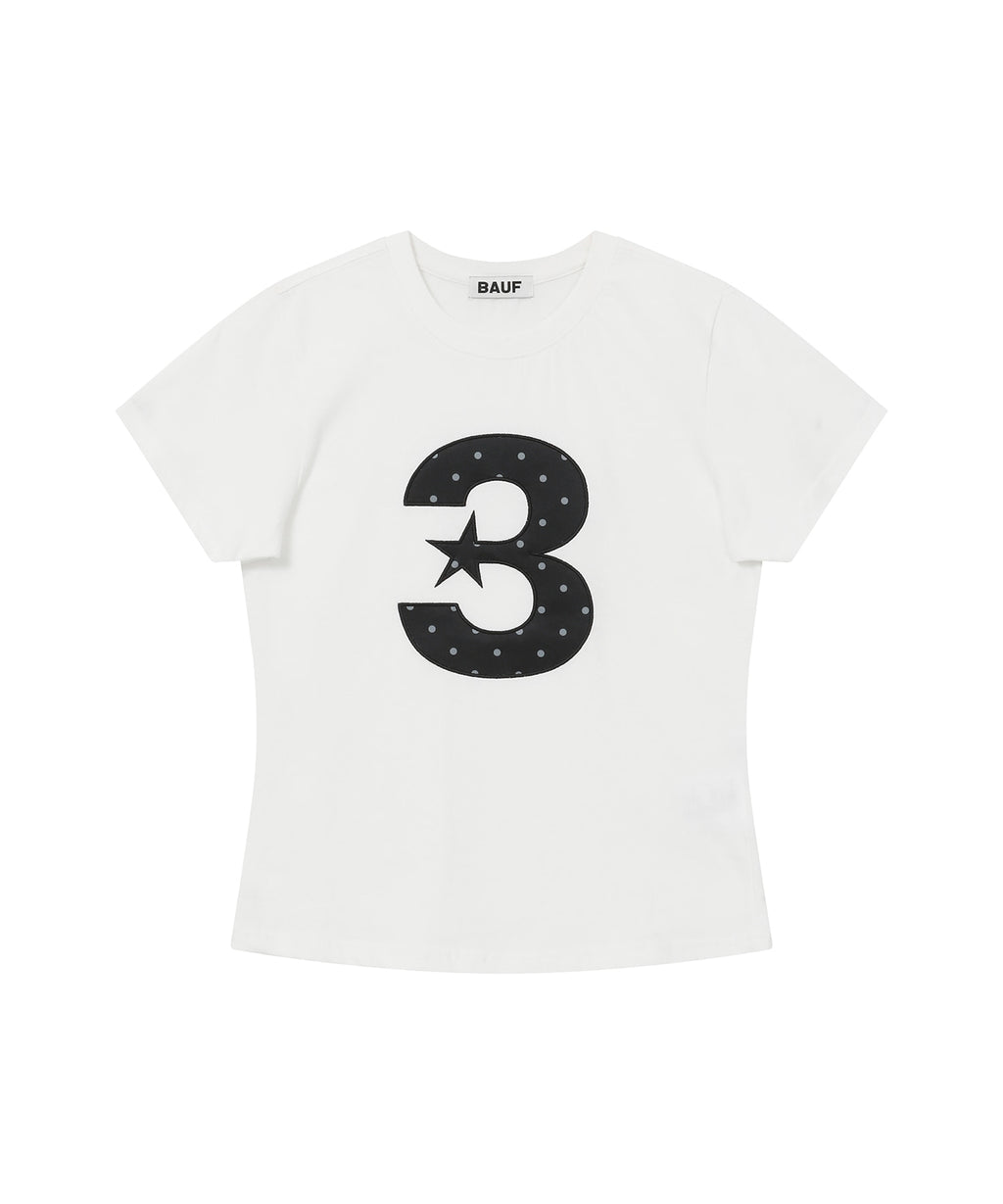 [BAUF]3logo Dot Slim Fit T-shirt