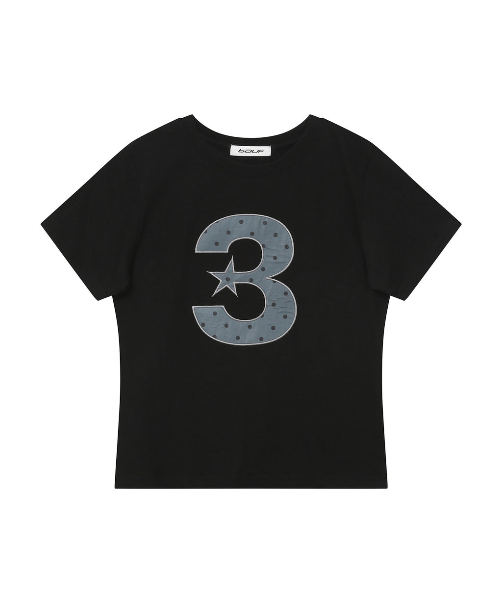 [BAUF]3logo Dot Slim Fit T-shirt
