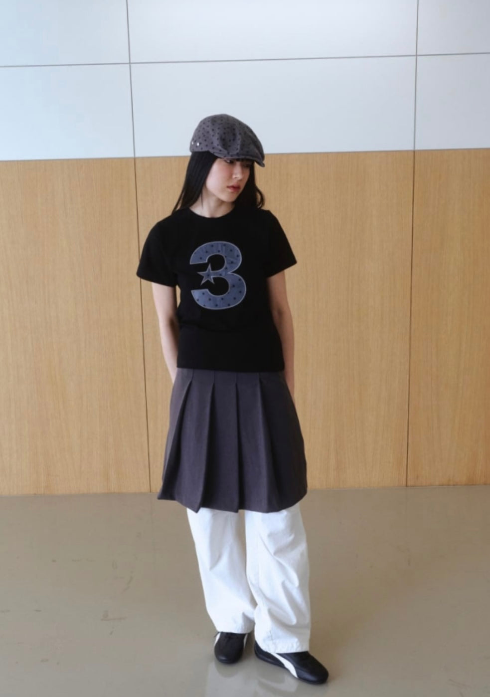 [BAUF]3logo Dot Slim Fit T-shirt
