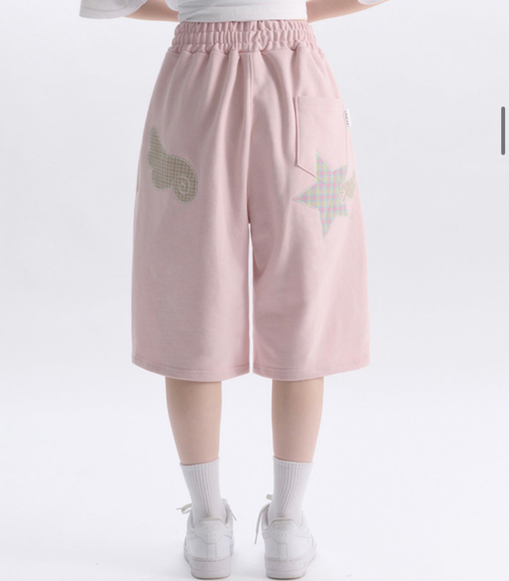 [AMBLER]Unisex Angel Star Patch Sweatpants
