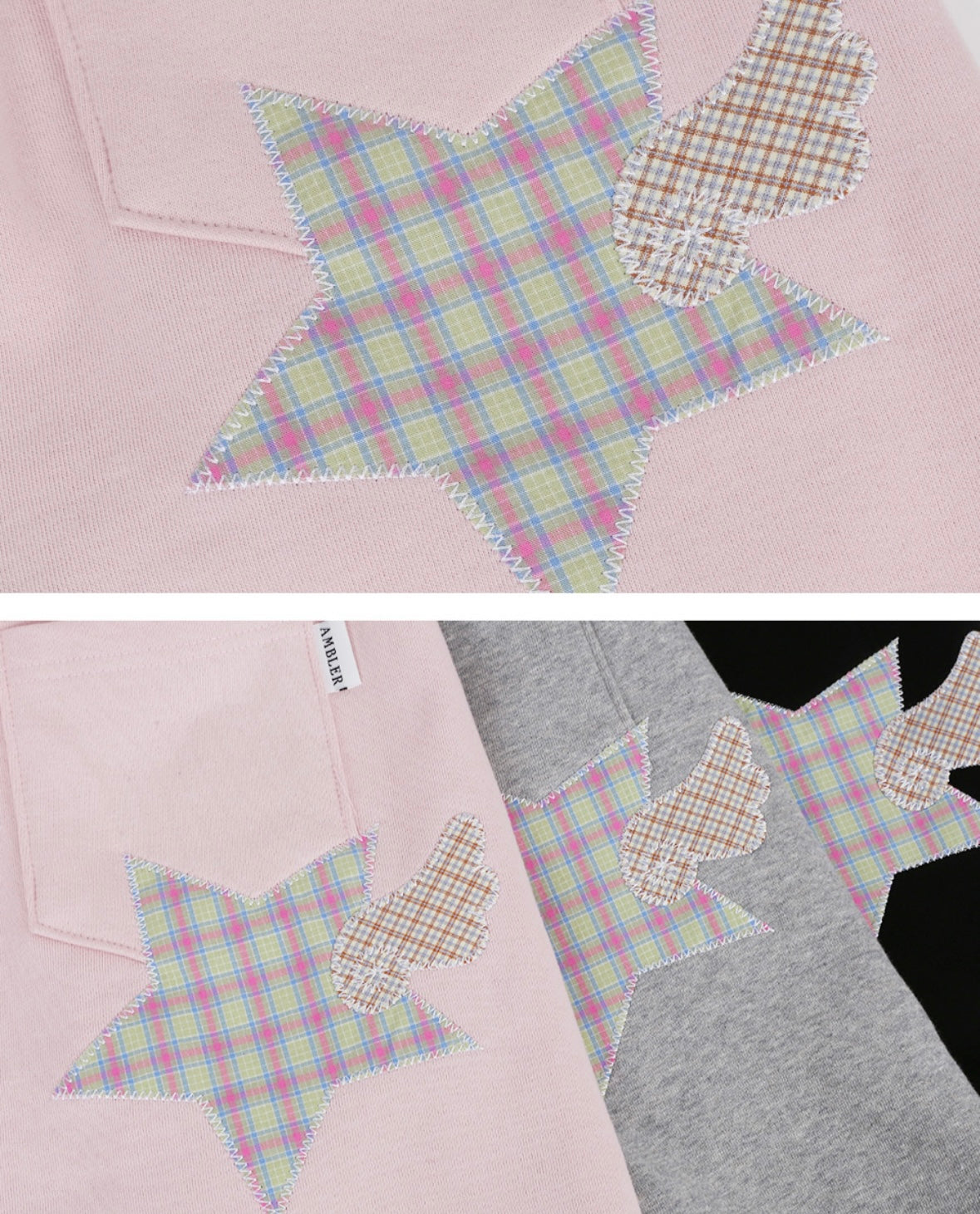 [AMBLER]Unisex Angel Star Patch Sweatpants
