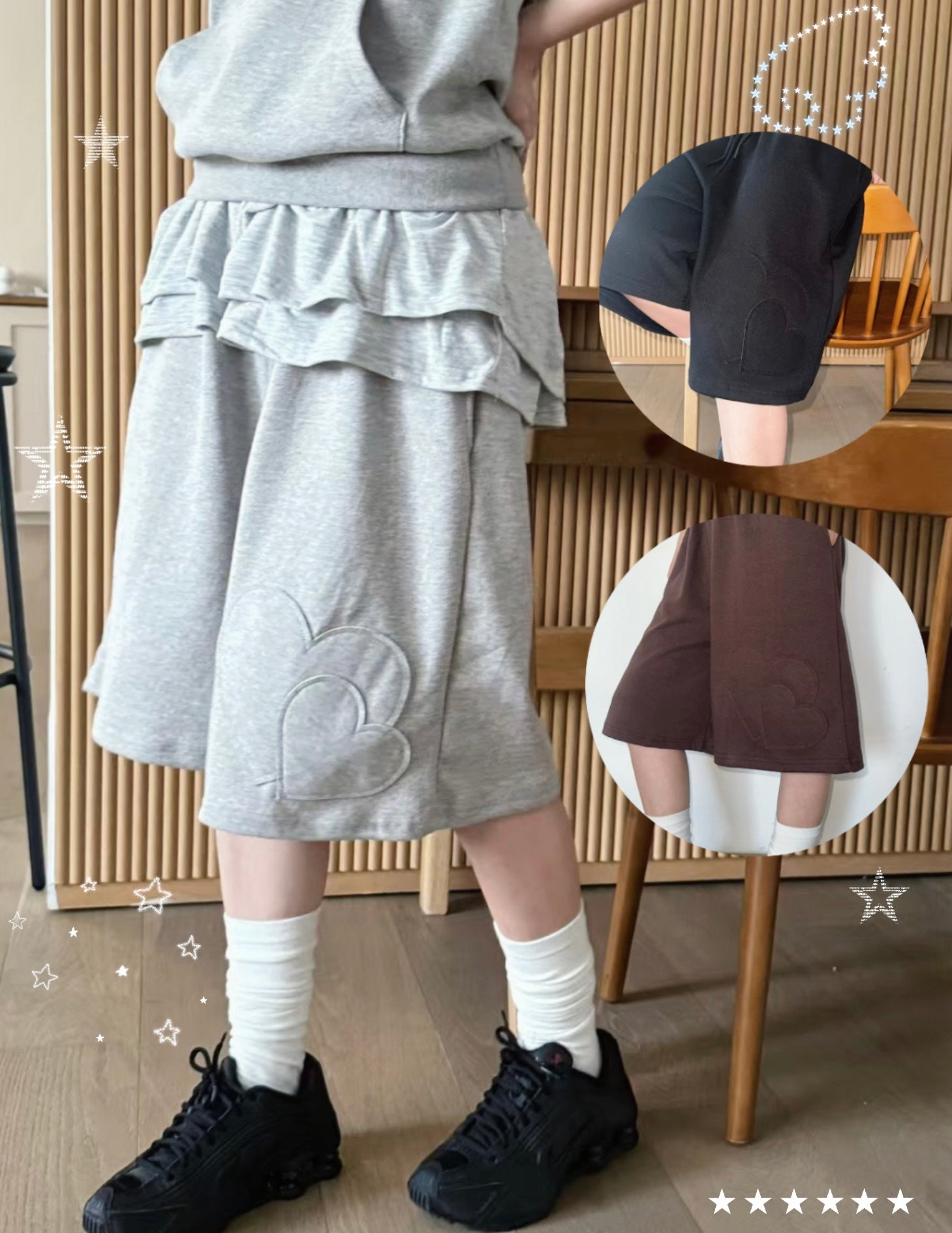 Heart-shaped cotton pants