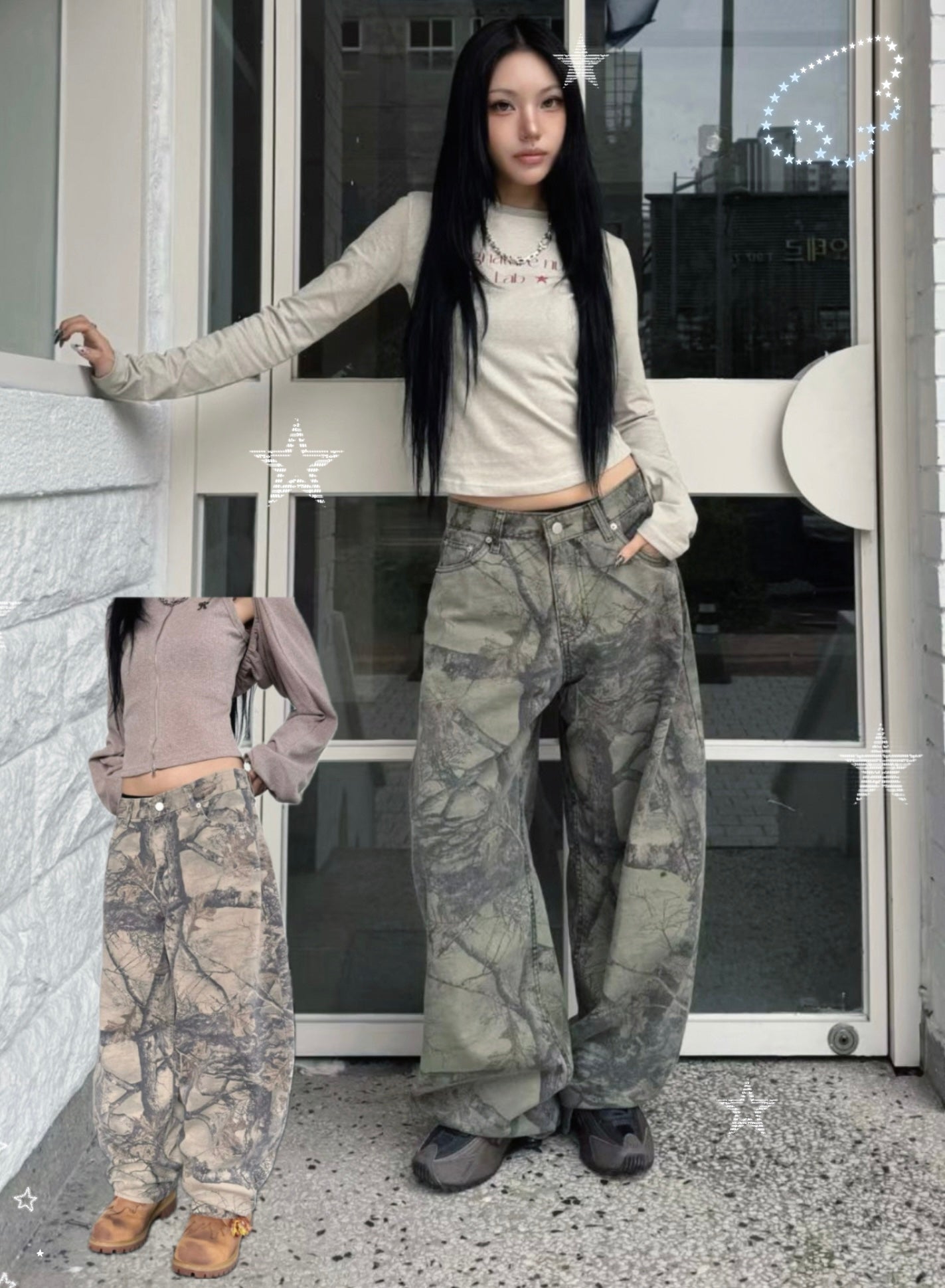 Camo spray-painted pants