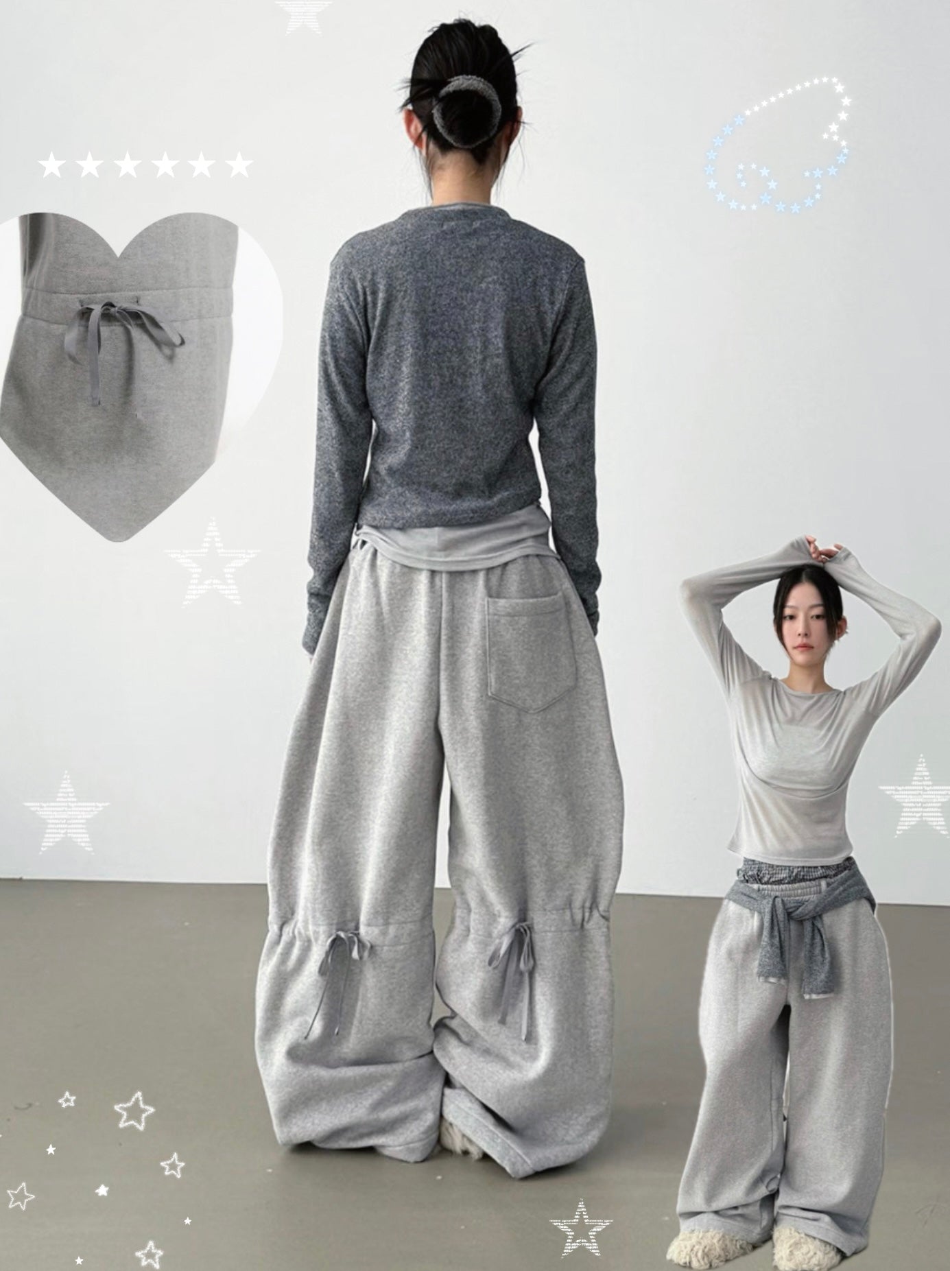 Butterfly-strap cotton pants
