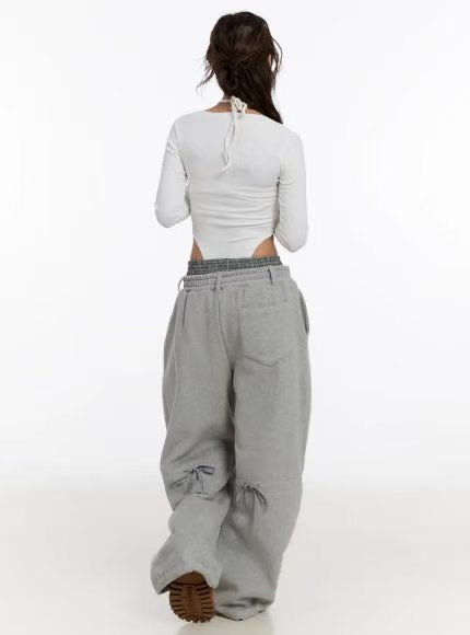 Butterfly-strap cotton pants