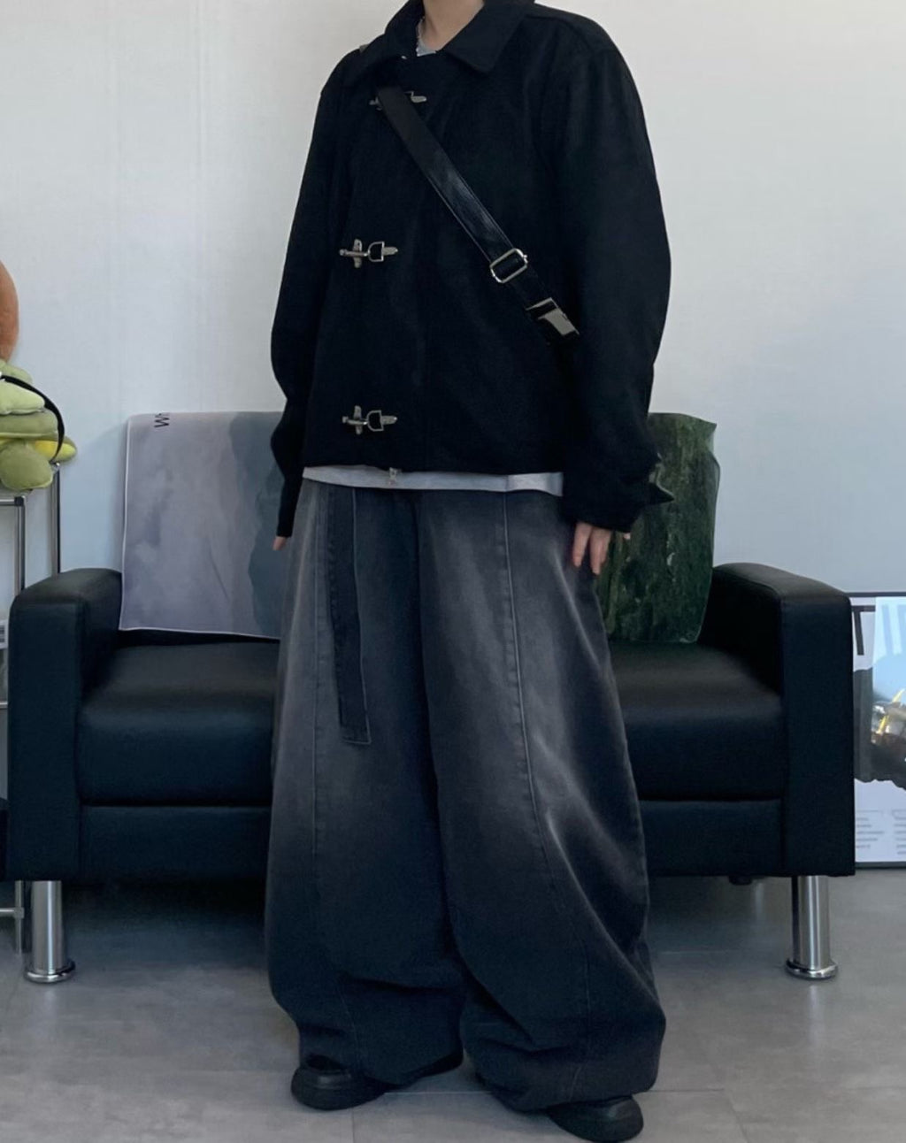 Lace-up washed Pants