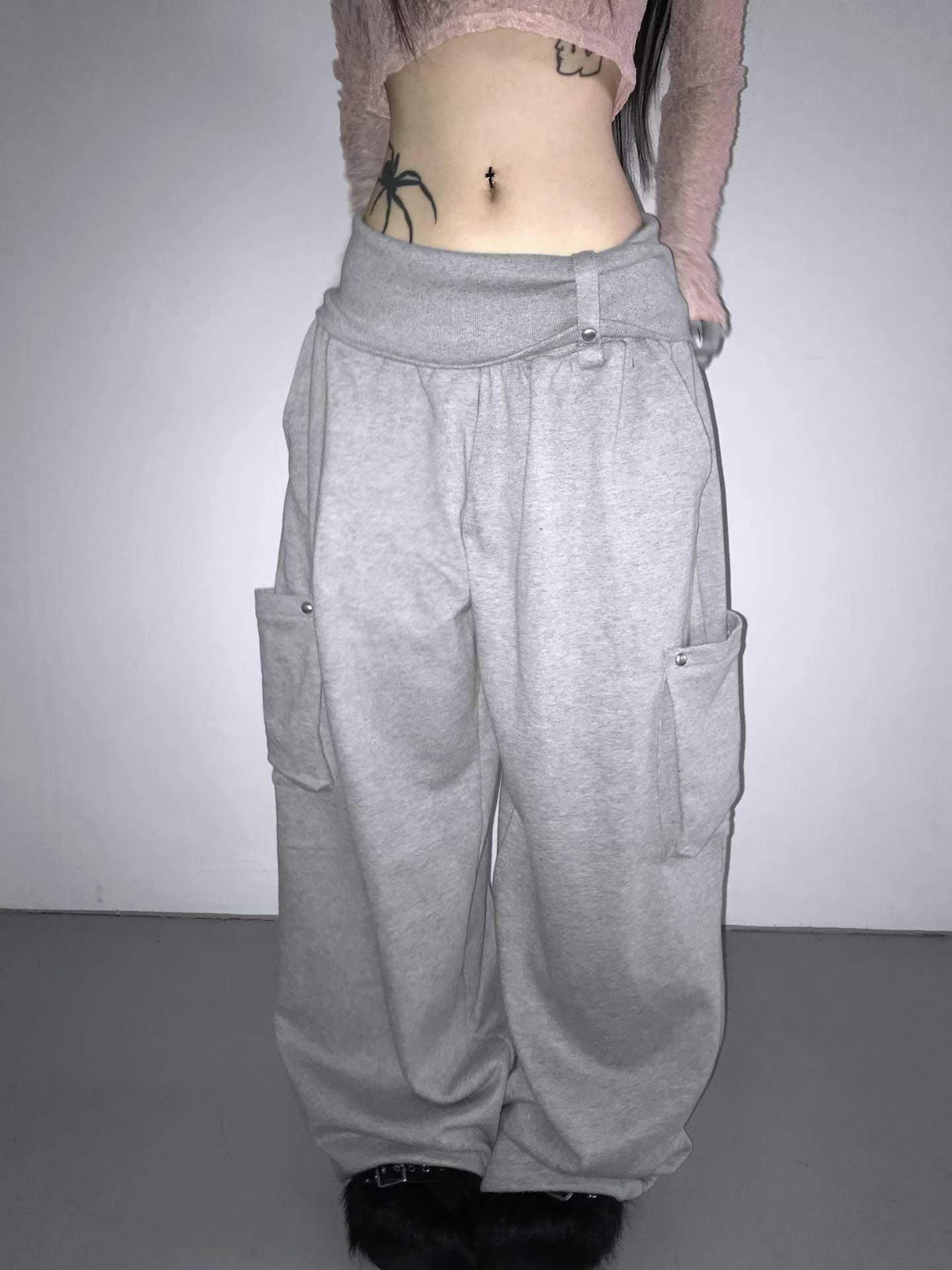 Folding Ring Studded Pants