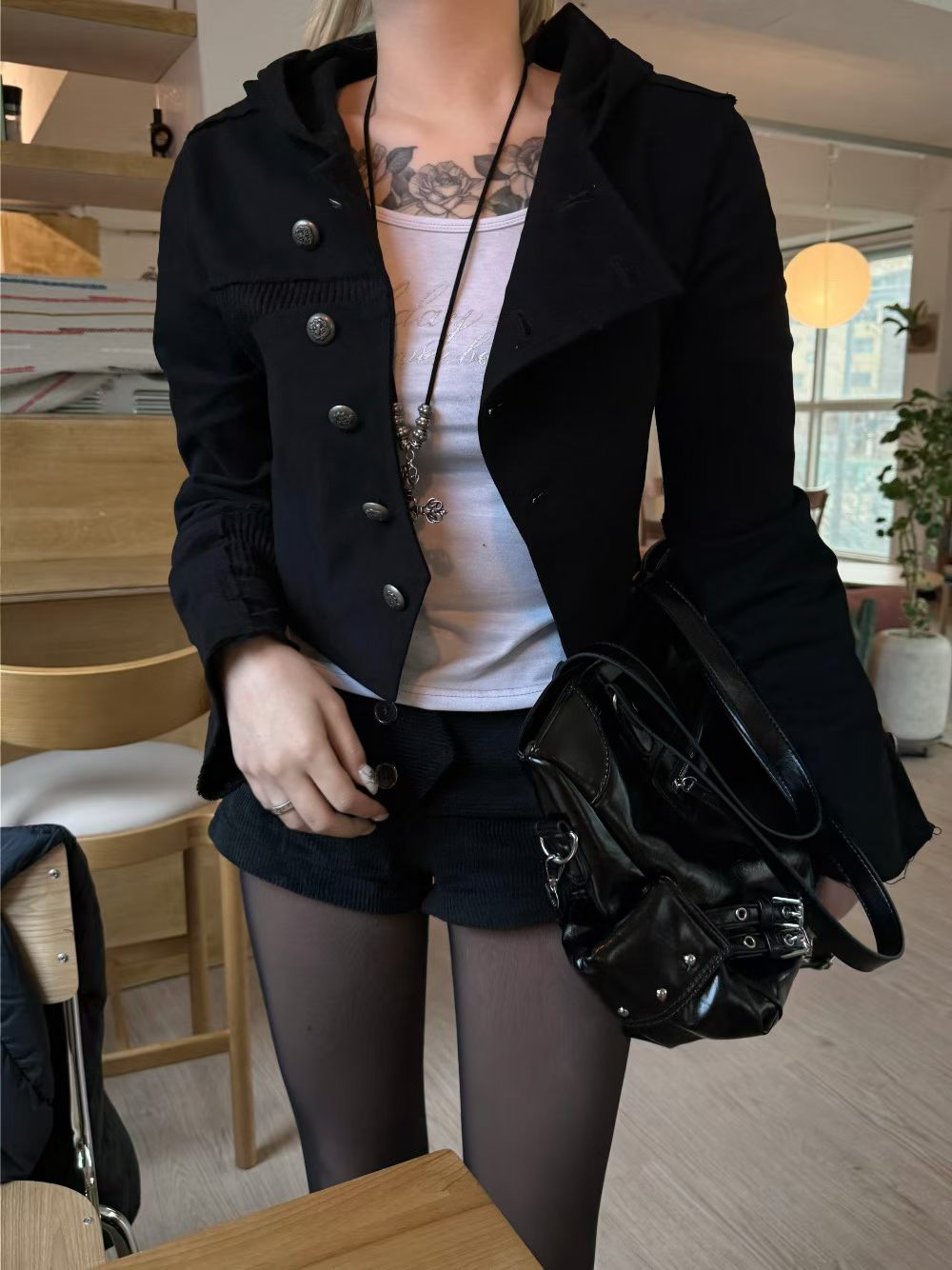 Diagonal Button Contrast Jacket SS