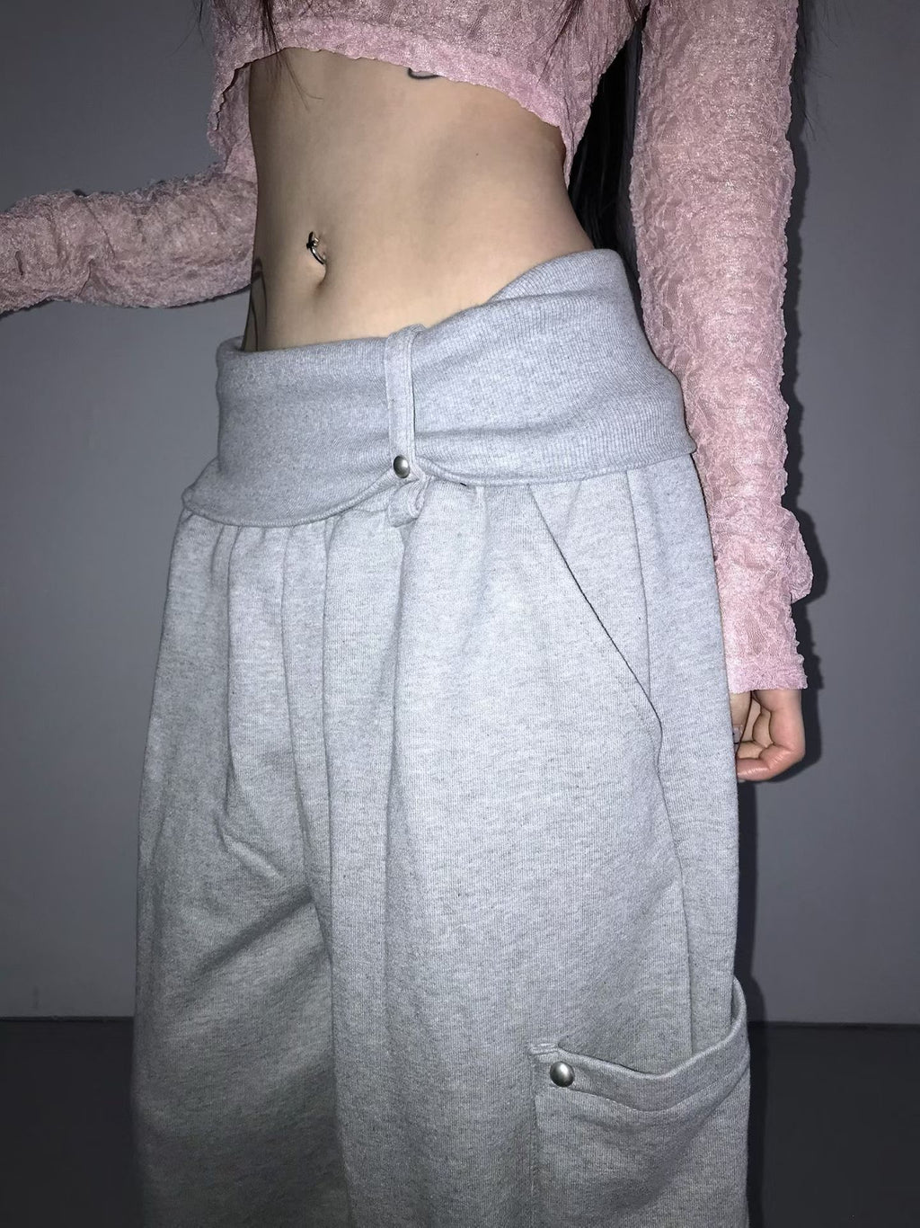Folding Ring Studded Pants