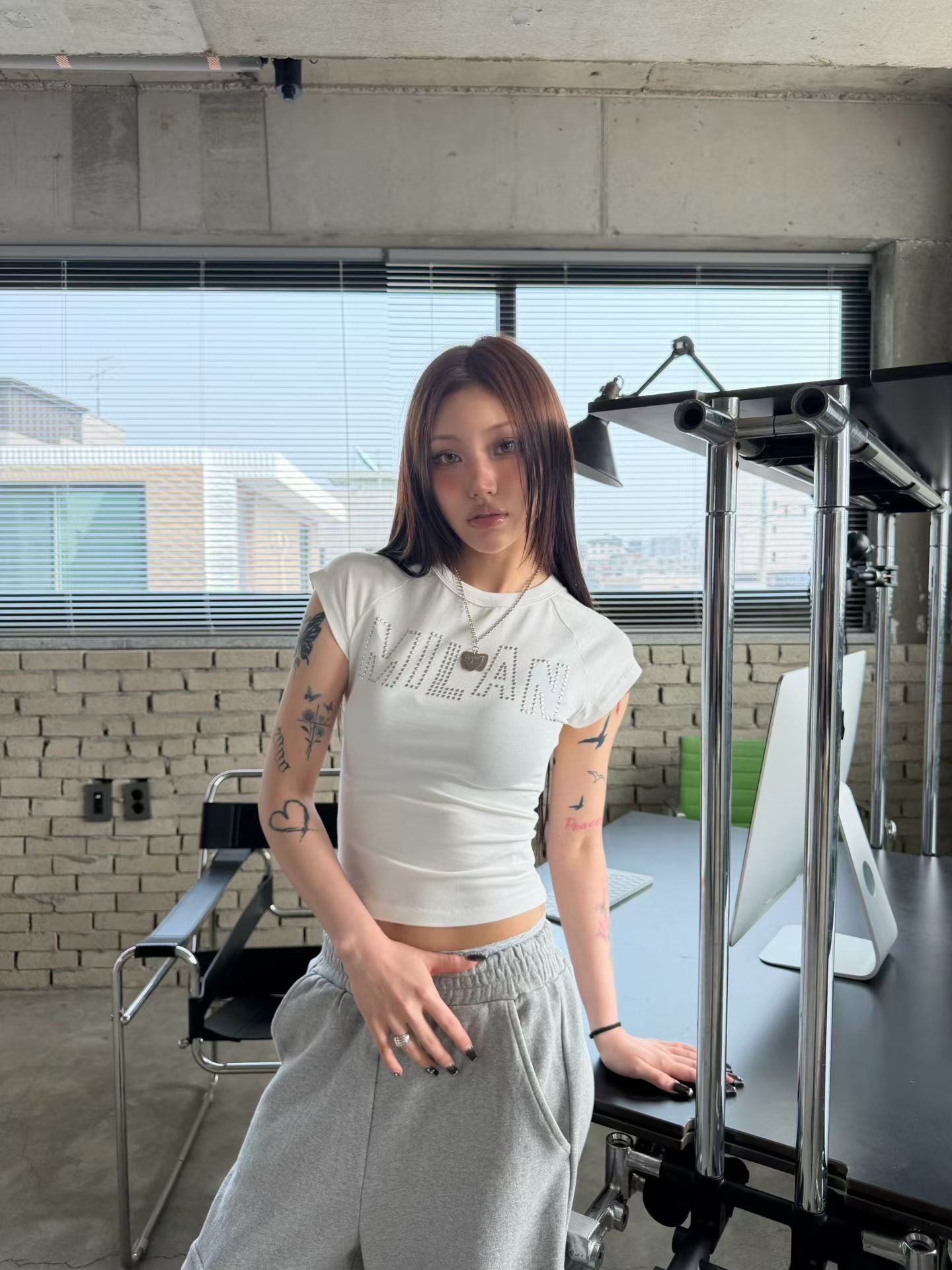Milan studded short-sleeved shirt