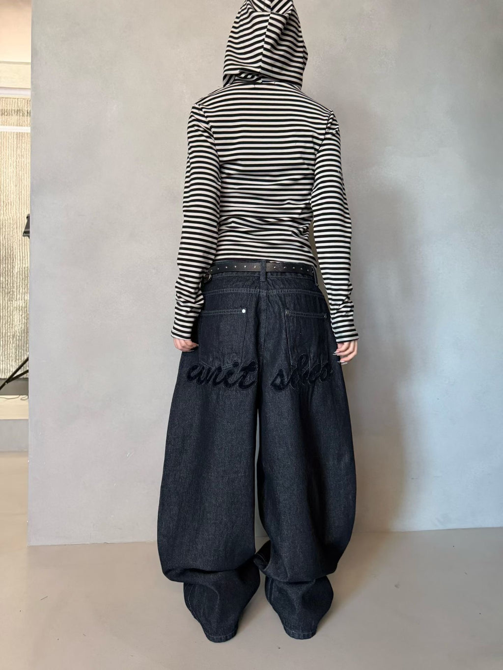 Flocked Letter Pants