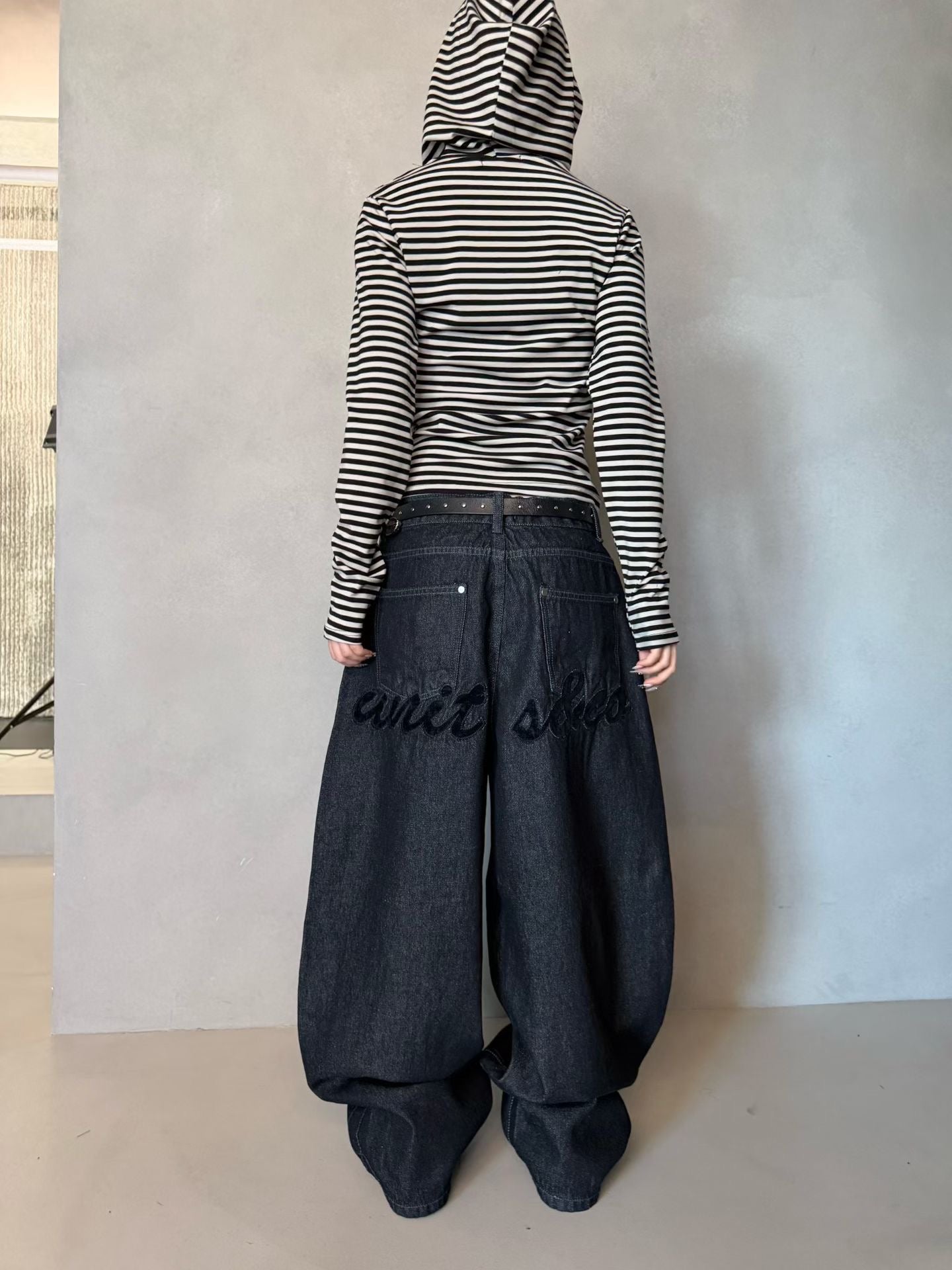Flocked Letter Pants