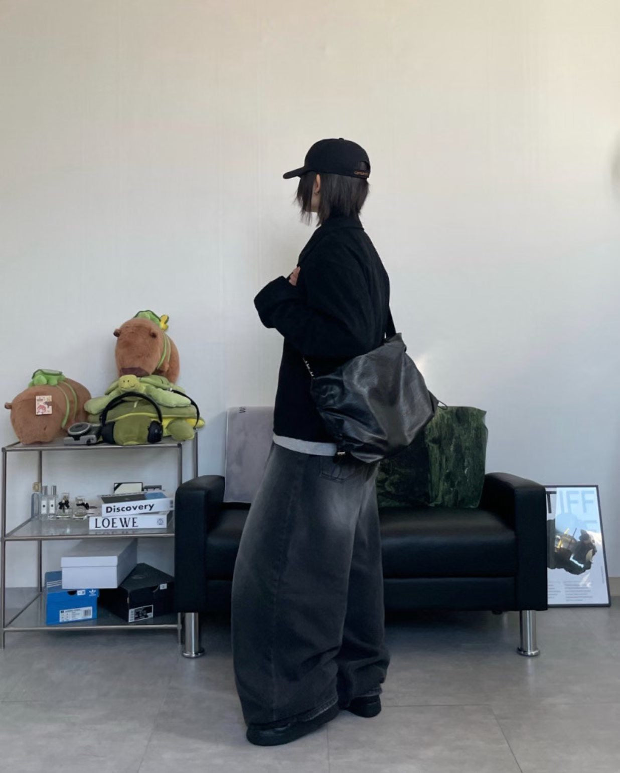 Lace-up washed Pants